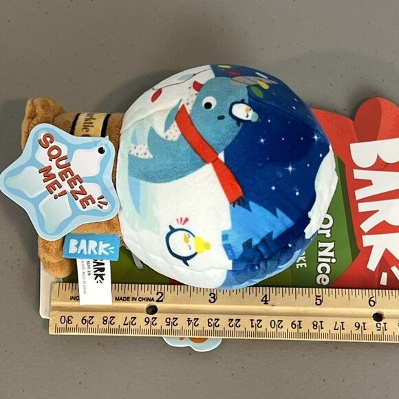 New Bark Gnawty or Nice Narwhal Snow Globe Barktic Chill Plush Dog Toy Barkbox - Picture 13 of 13
